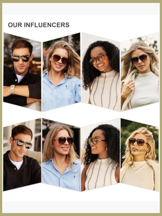 Polarized Aviator Sunglasses with UV400 Protection, Square Frame main image 5